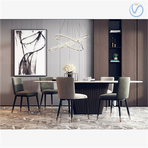 modern marble dining table chair 3d model